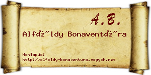 Alföldy Bonaventúra névjegykártya